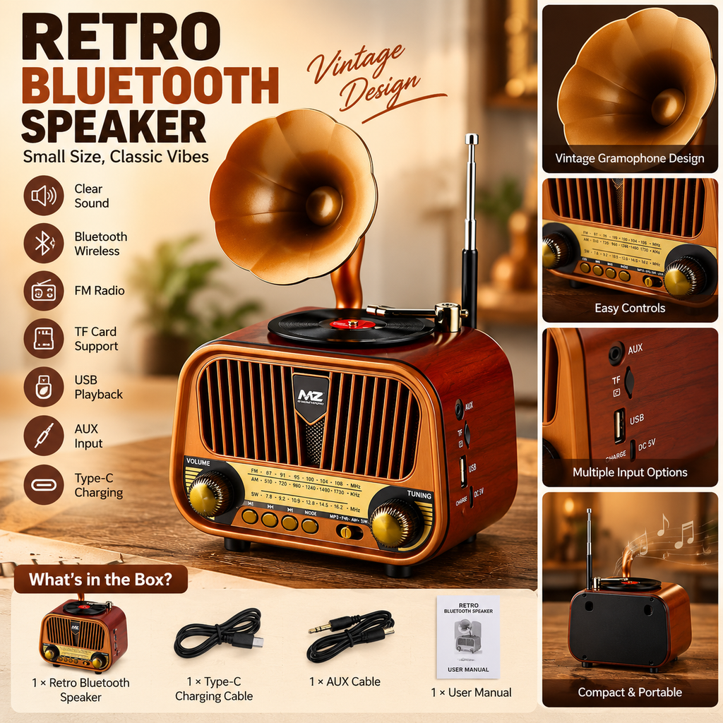 MZ M427SP Mini Retro Bluetooth Speaker