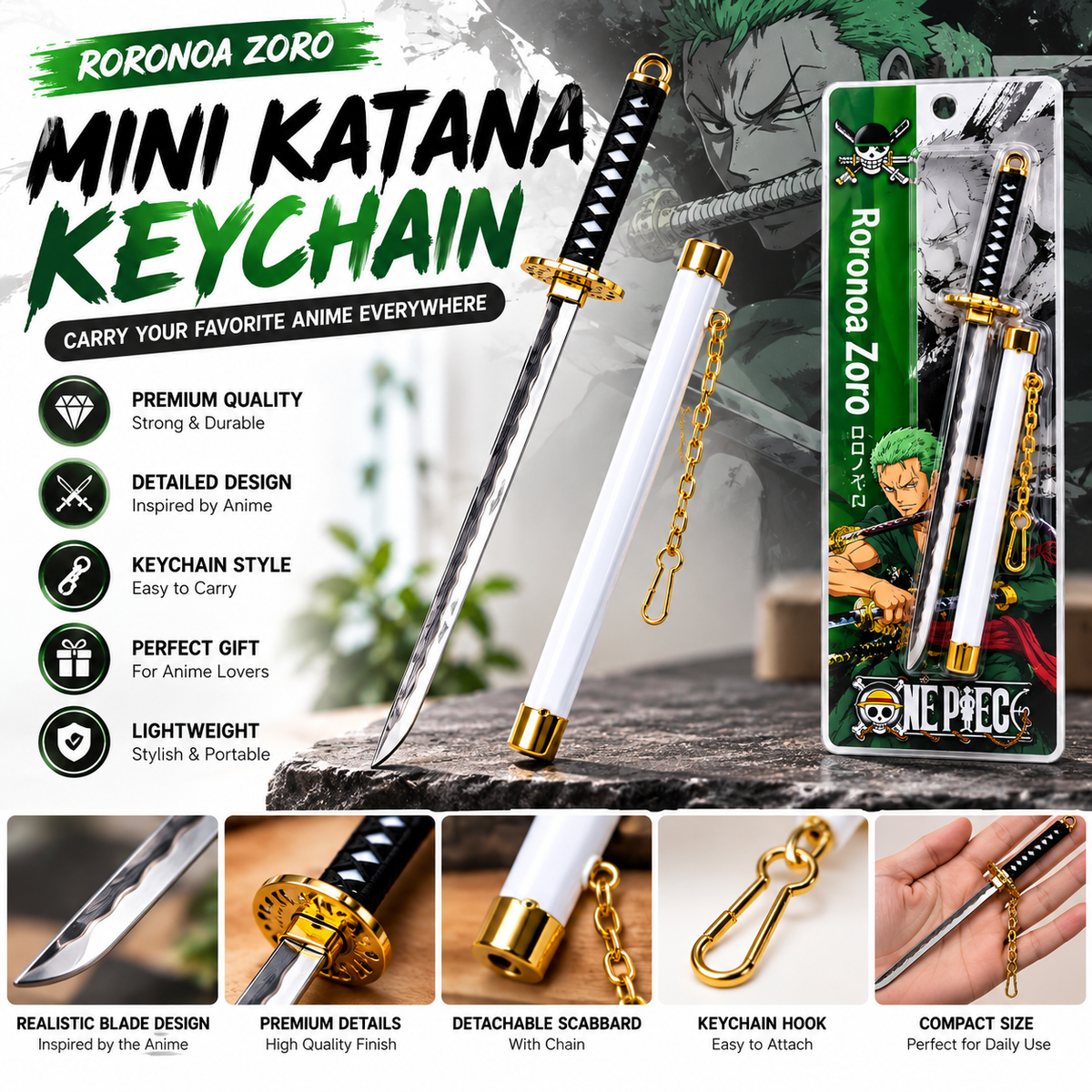Roronoa Zoro Mini Katana Keychain – Anime Gift